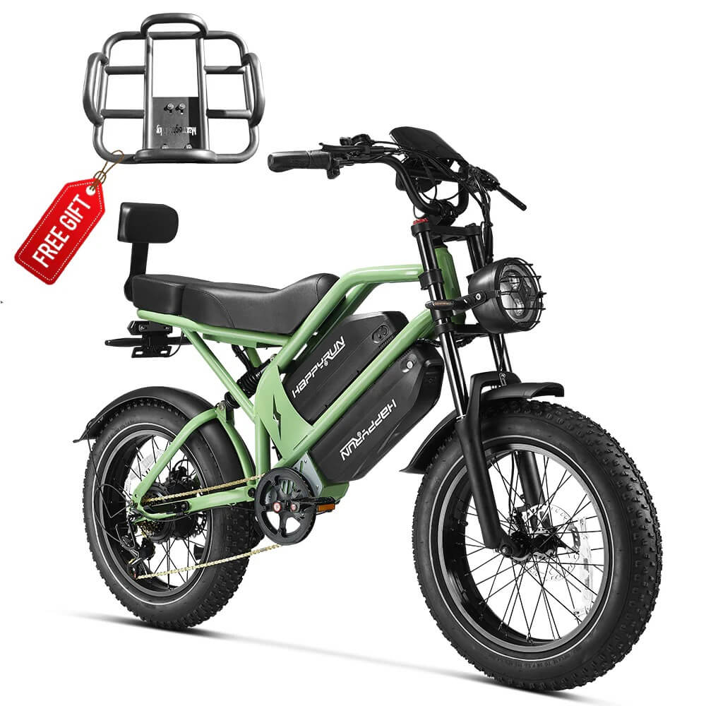 HappyRun G70 Dual Battery Cargo Ebike | 2000W Powerful Electric Bike for Heavy Loads