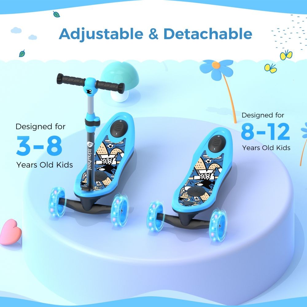 ISINWHEEL Mini Pro Kids 3 Wheel Electric Scooter 60W Motor 12.8-14.6V 5Ah Battery (2 IN 1 Design)