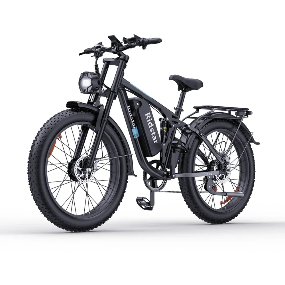 RIDSTAR E26 Pro 26" Fat Tires Mountain Electric Bike 2000W Dual Motor 48V 23Ah Battery