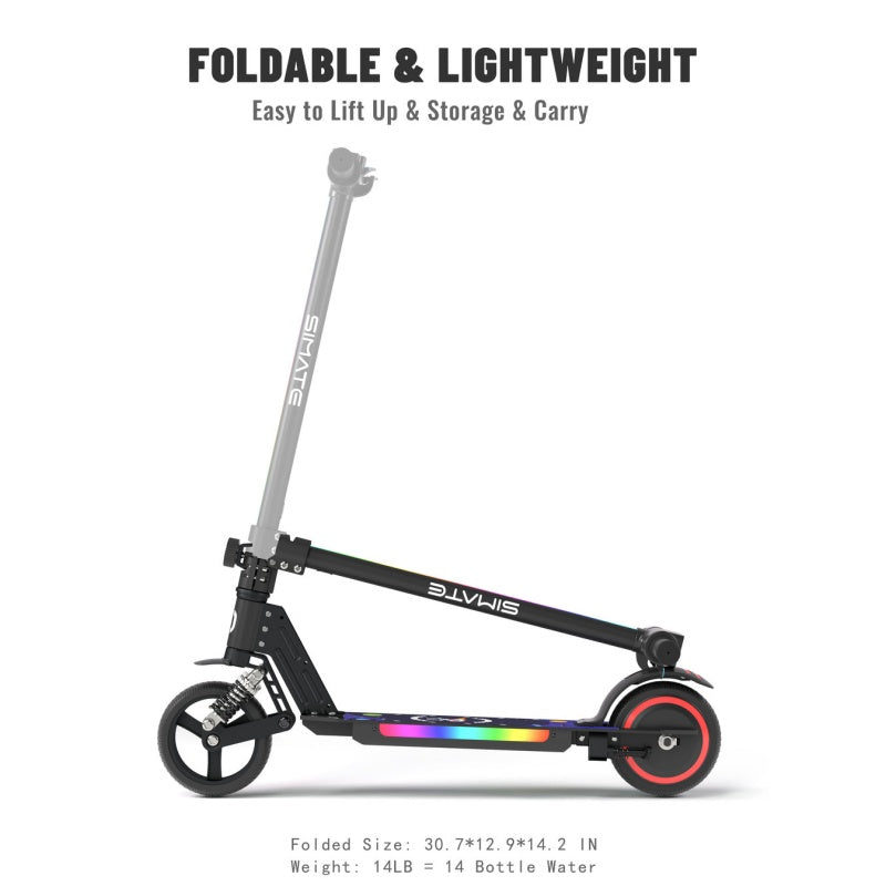 Simate S5 Kid's Flash Light scooter electric 130W motor 24V 2.5Ah battery