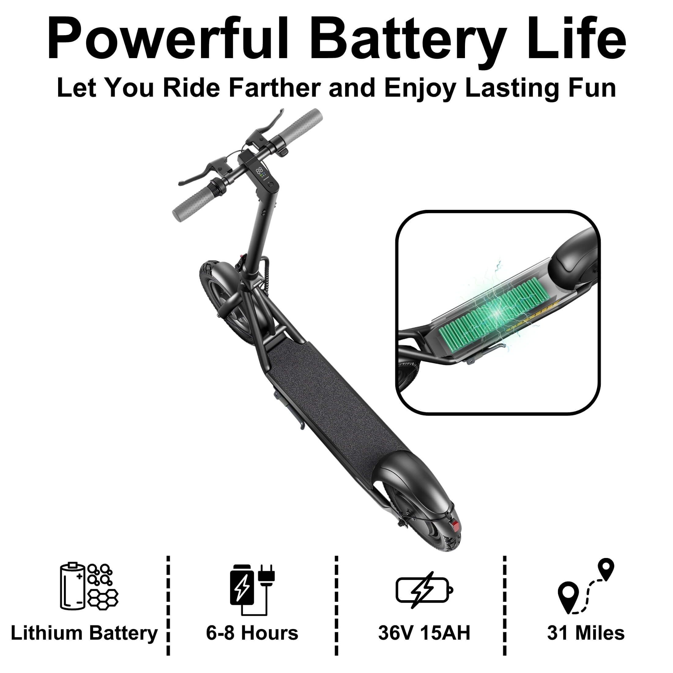 Emoko A19 500W Foldable Electric Scooter for Adults, 12 inch Tires up to 21 mph, 31 Miles Range