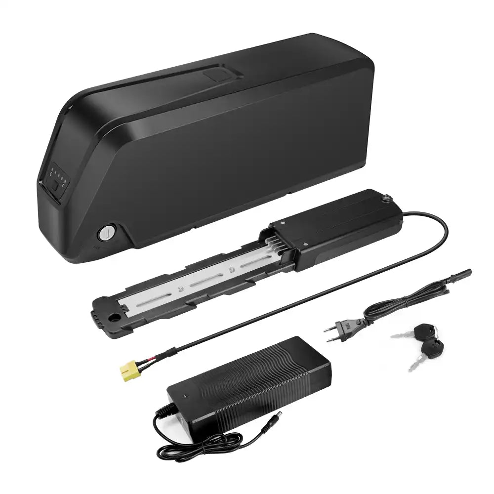 48V 25Ah e-bike battery with XT60 mounting base and 3A charger