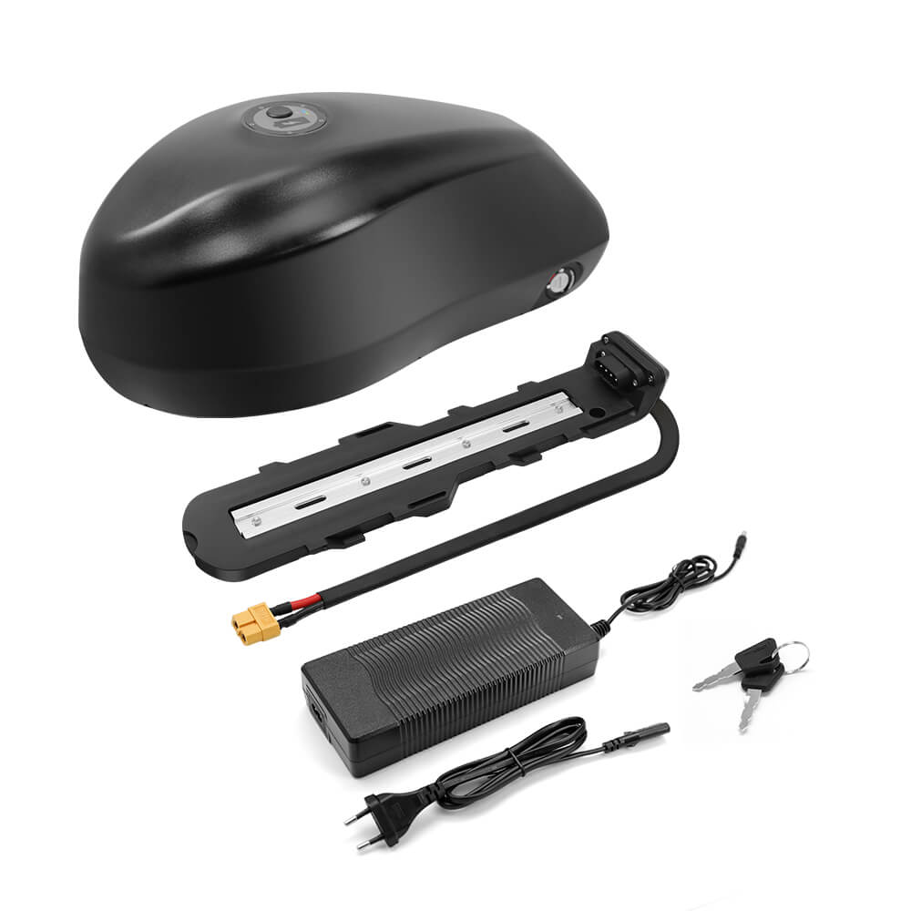 48V 35Ah e-bike battery with XT60 mounting base and 3A charger