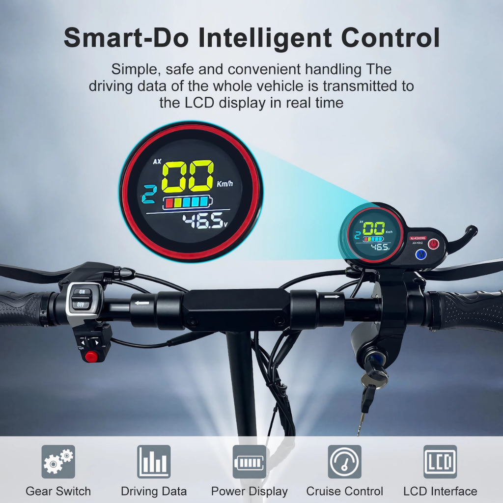 Emoko HVD-3 Electric Scooter 800W 48V 15AH, 10 inch Honeycomb Tyre, Max Speed 45KM/H, 50KM Max Range