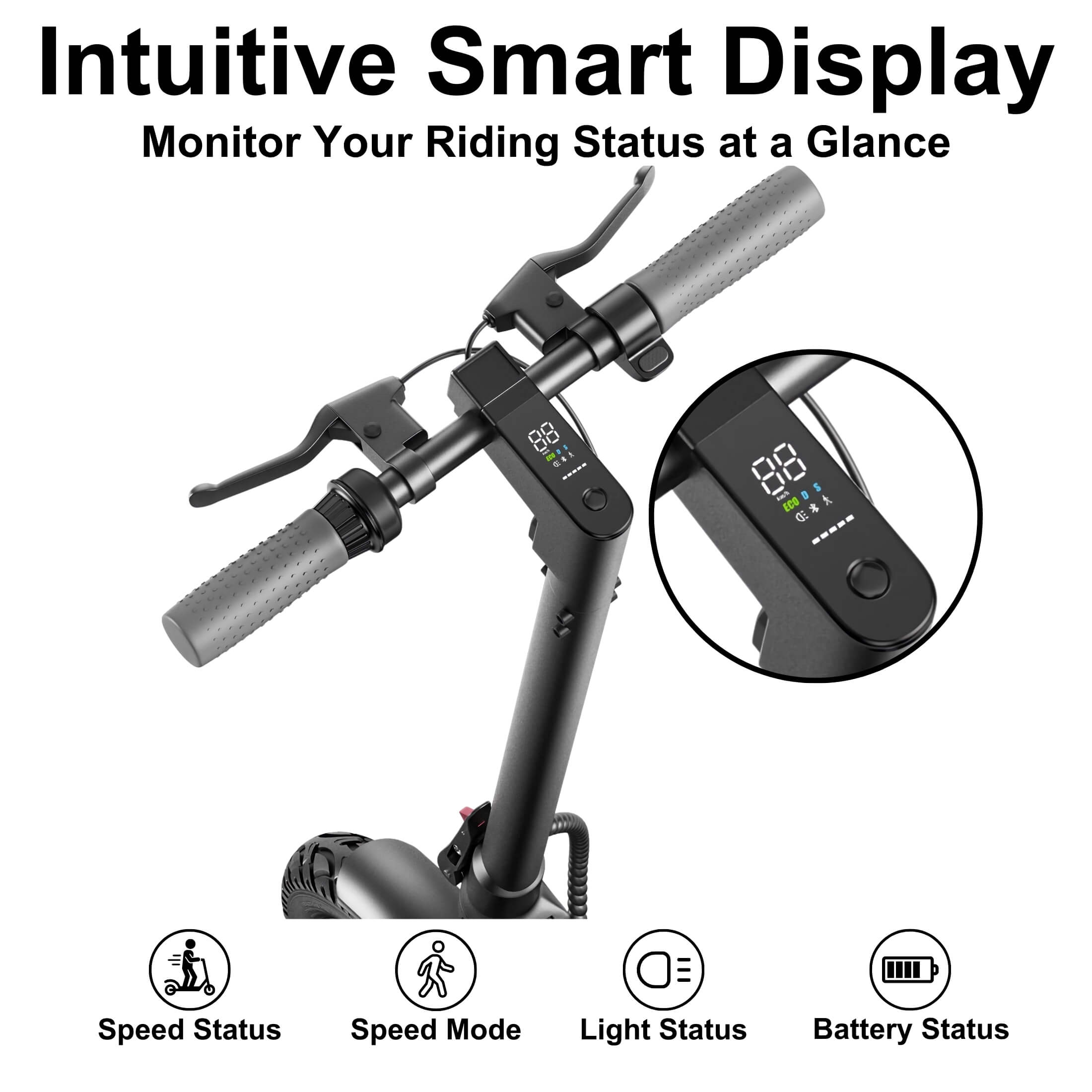 Emoko A19 500W Foldable Electric Scooter for Adults, 12 inch Tires up to 21 mph, 31 Miles Range