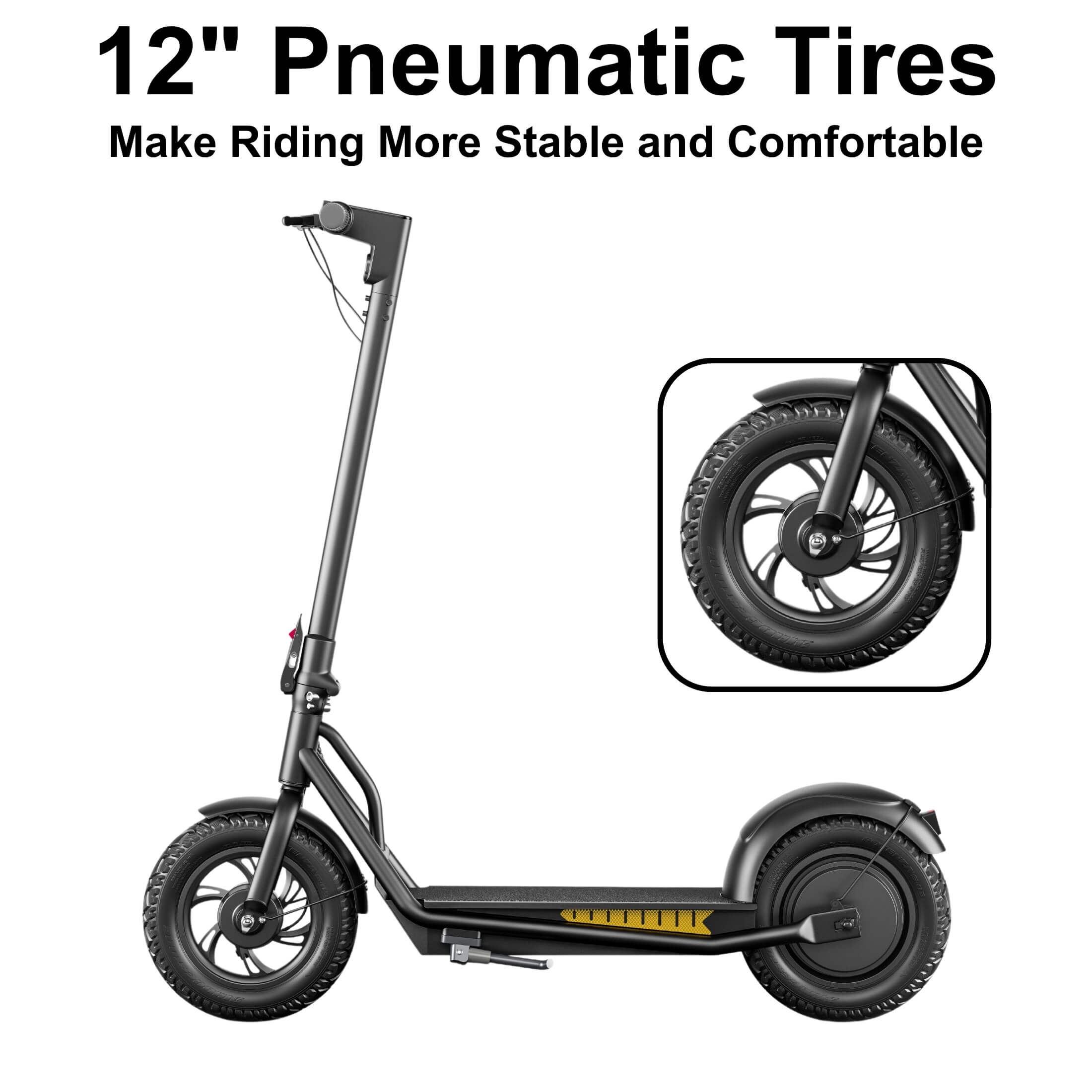 Emoko A19 500W Foldable Electric Scooter for Adults, 12 inch Tires up to 21 mph, 31 Miles Range