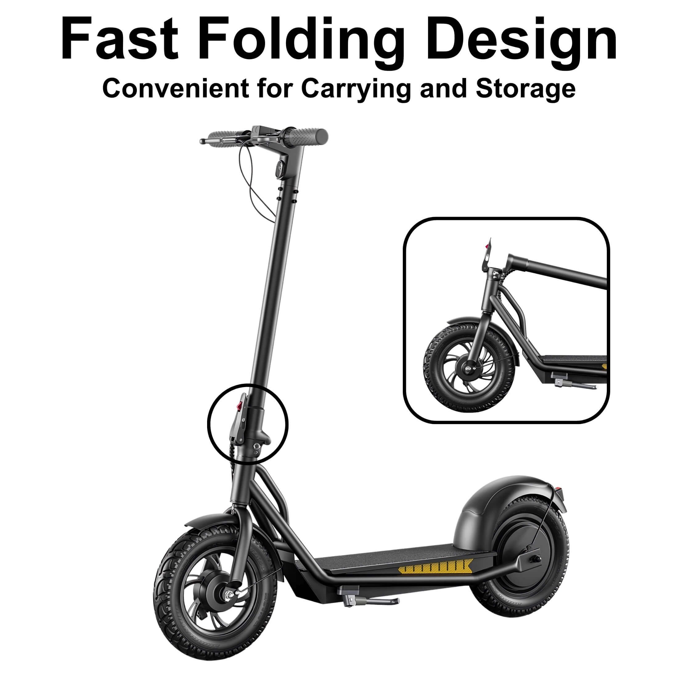 Emoko A19 500W Foldable Electric Scooter for Adults, 12 inch Tires up to 21 mph, 31 Miles Range