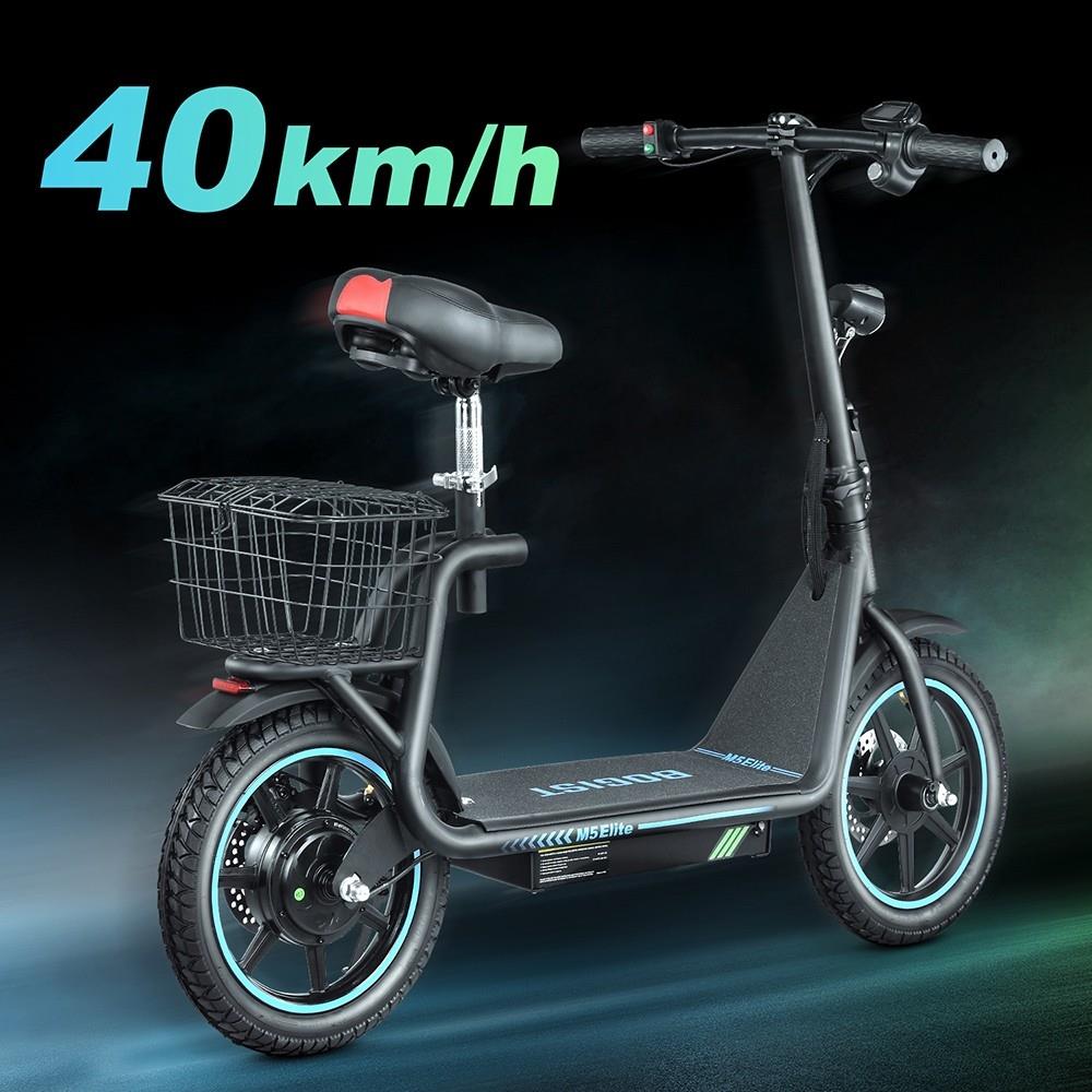 AE86-ORIGIN M5 Elite 14" Electric Scooter 500W Motor 48V 13Ah Seat and Cargo Carrier
