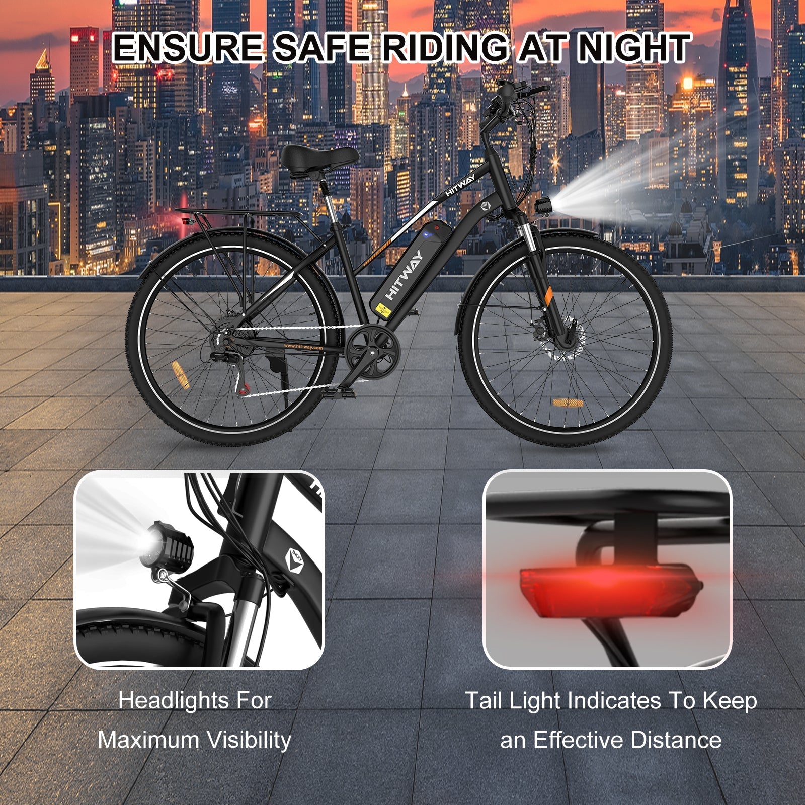 HITWAY BK27M 28" Electric Mountain Bike 500W Motor 36V 15Ah Battery