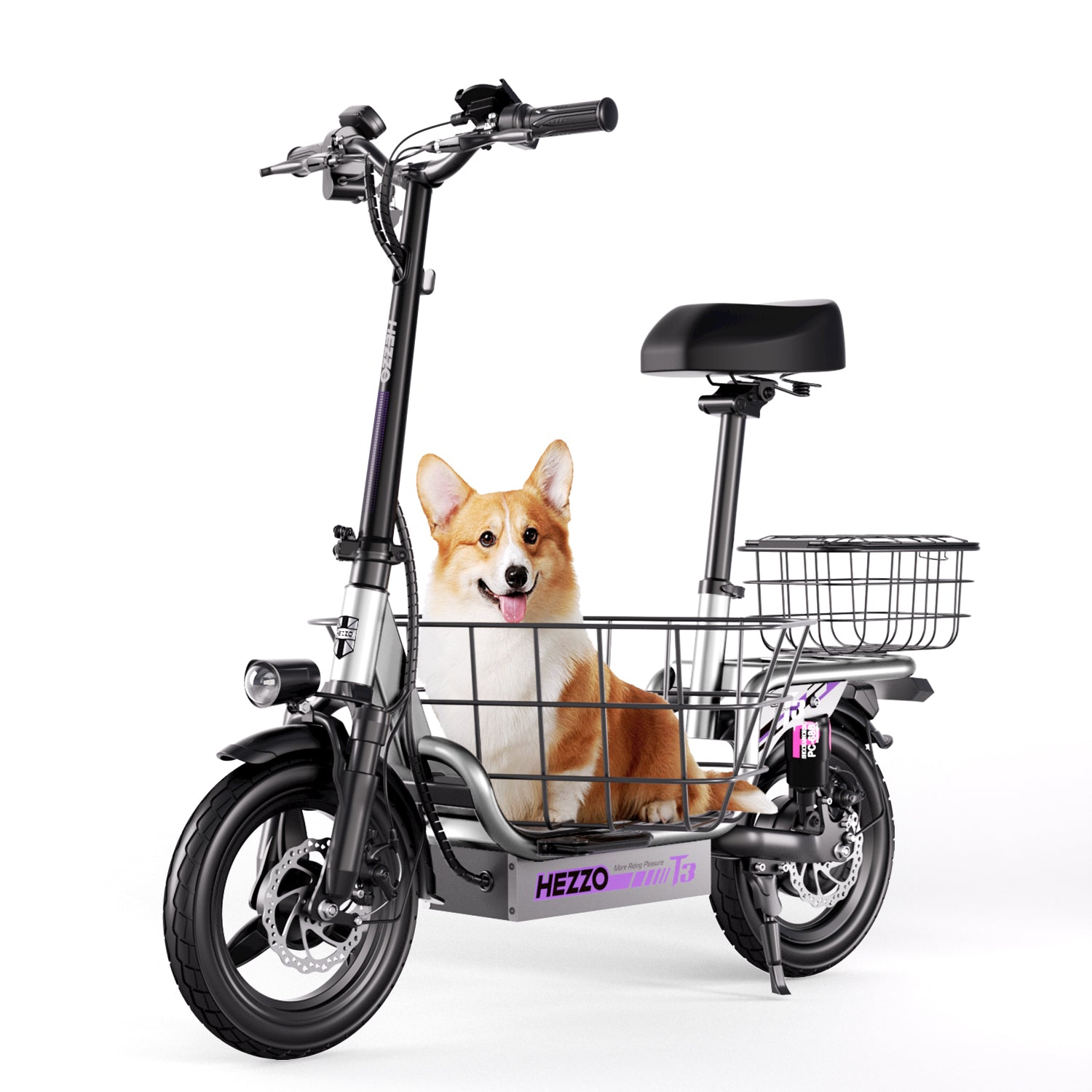 HEZZO T3 Commute Scooter with Basket: Reliable and Convenient Electric Ride