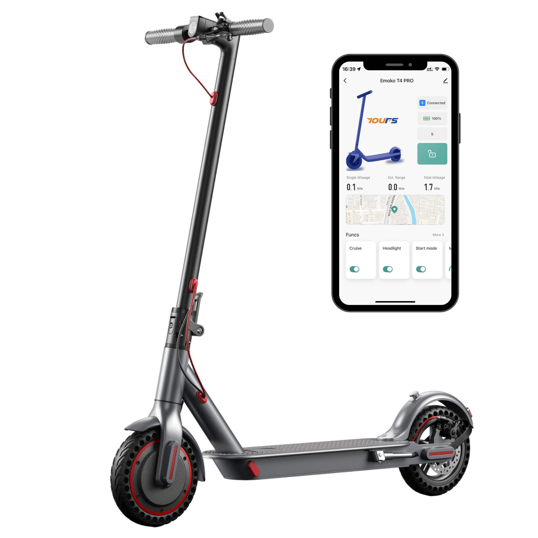 Emoko T4 PRO 350W Foldable Electric Scooter for Adults, 8.5 inch Tires up to 21 mph 20 Miles Range
