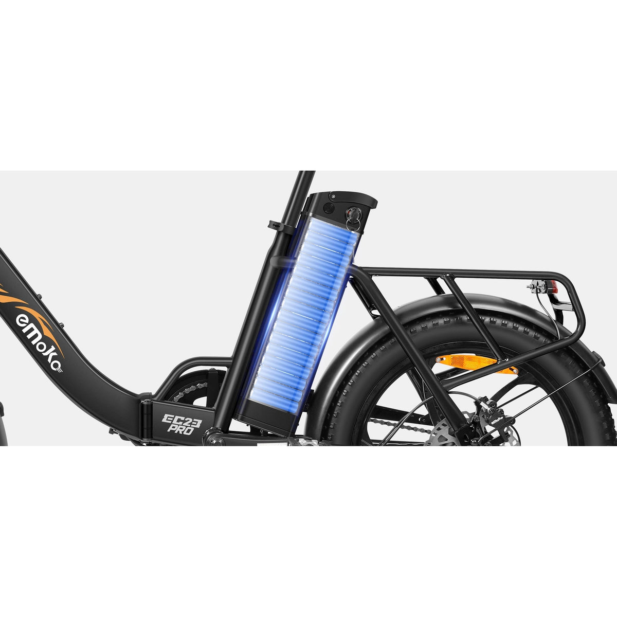 EMOKO EC23 Pro 48V 20Ah removable battery detail, 2000 x 2000 square