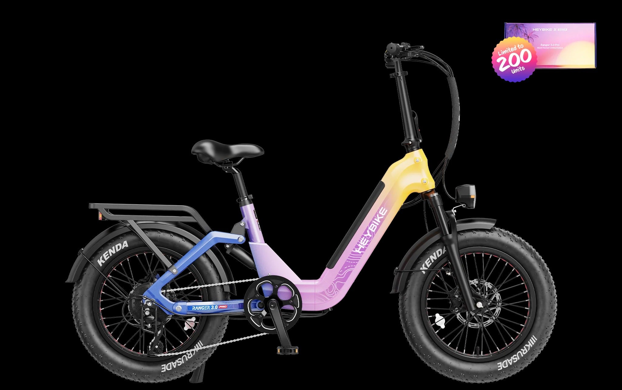 Heybike Ranger 3.0 Pro Limited Miami Sunset | Powerful Folding Electric Bike for City & Adventure
