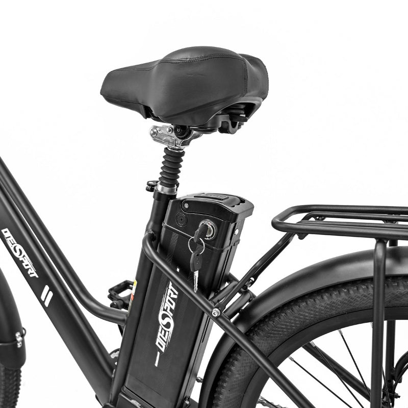 OneSport OT18-2 step-through ebike saddle seat post seat post clamp and 36V 14.4Ah battery